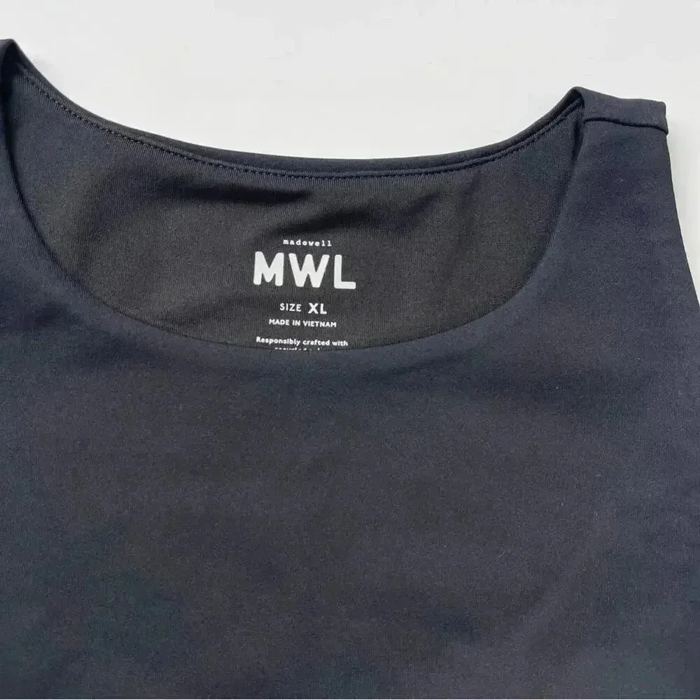 Madewell Women's MWL Form Racerback Crop Top Size XL in Black NWT - Image 4