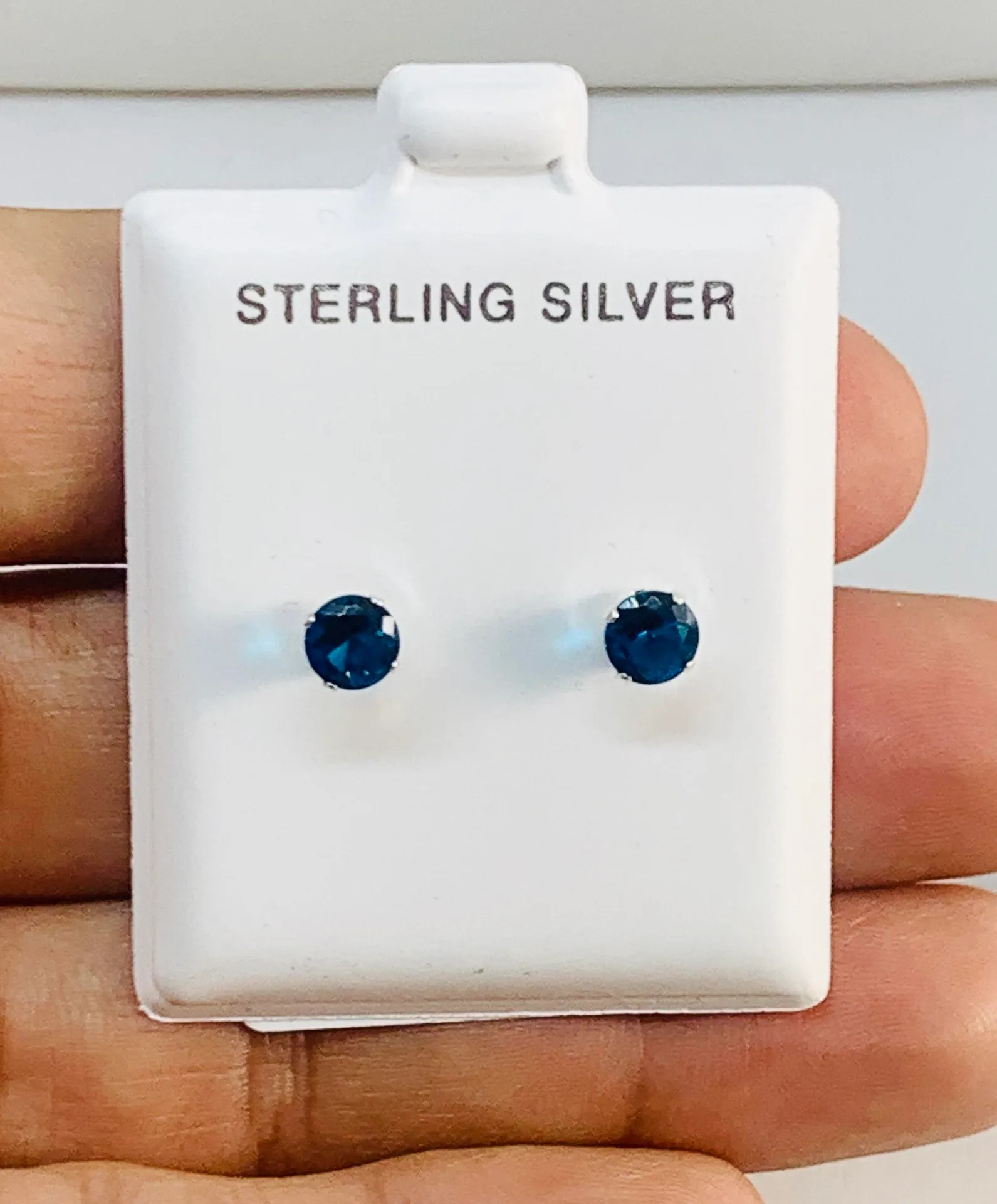 925  women girl birthstone stud earrings  ❤️ 5mm Birthstone ❤️ aretes de mujer 5mm zirconia  ta - Image 2