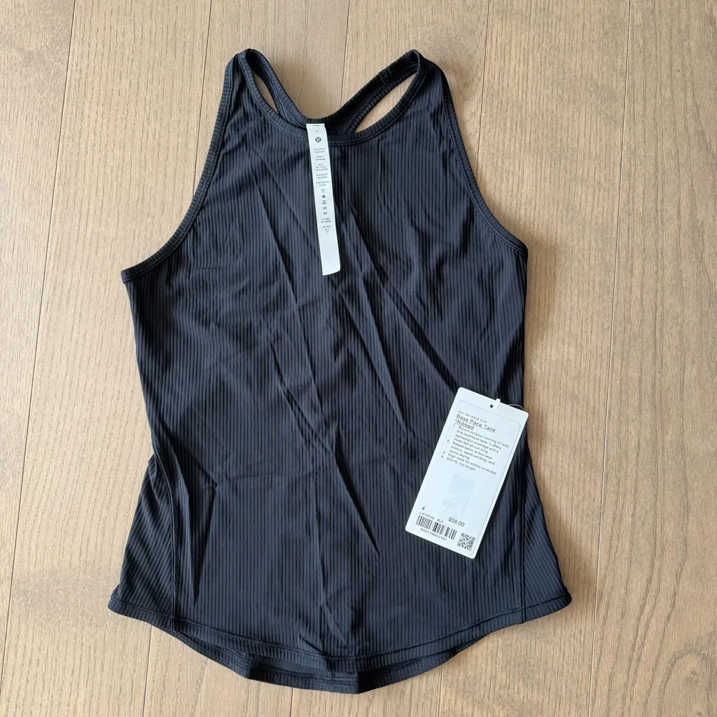 NWT Lululemon Base Pace Tank Ribbed in Black 4 - Image 3