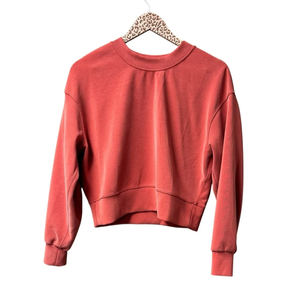 Lululemon Perfectly Oversized Cropped Crew Sweatshirt Softstreme Cayenne Red 0 - Image 3