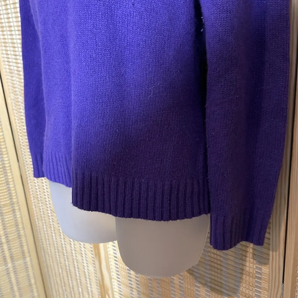 Rafaella Vintage 1990s Y2K Purple Angora Lambswood Cowlneck Sweater Small - Image 5