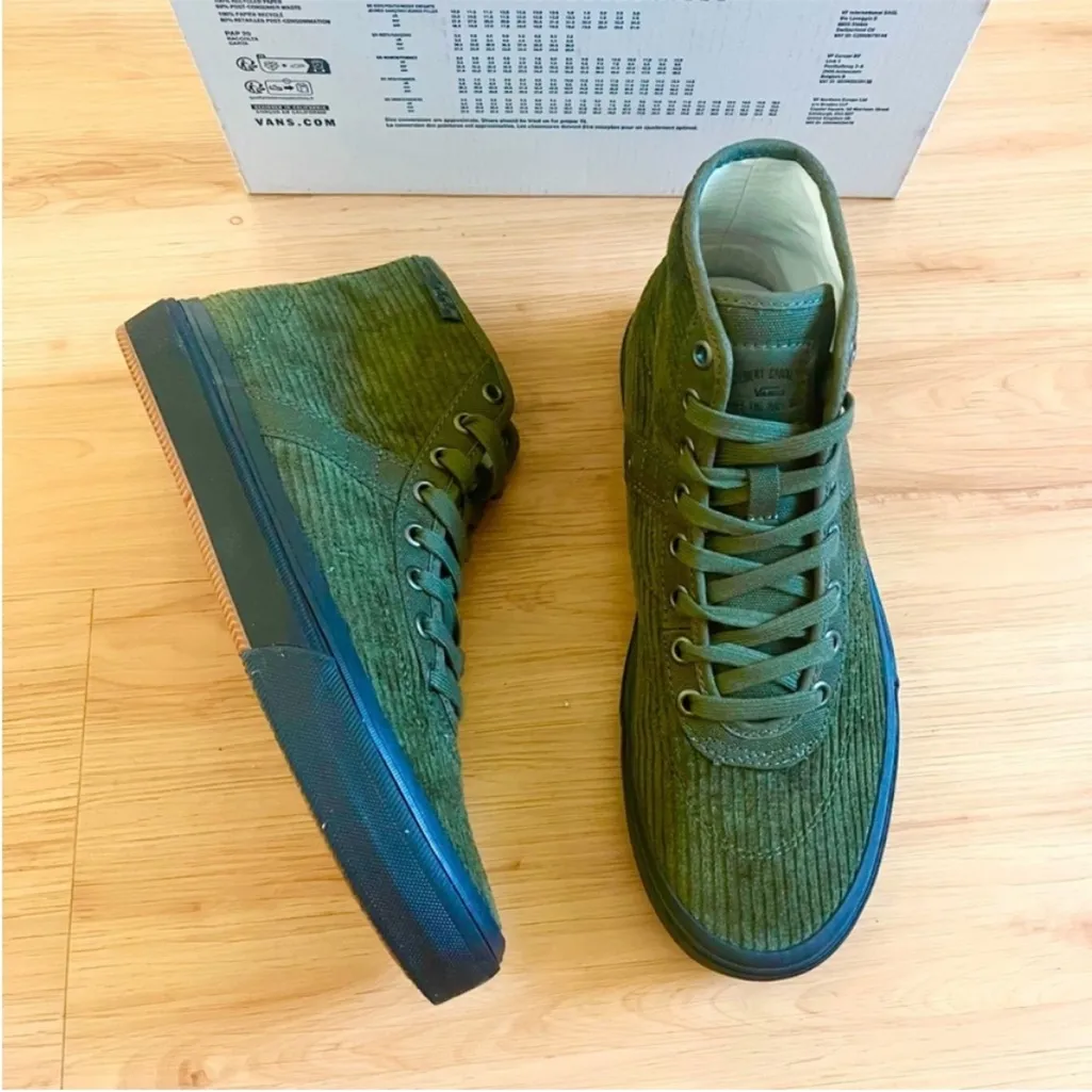 Vans Crockett High Pro Decon - Olive/ Black Corduroy Women 8.0 US Mens 6.5US - Image 5