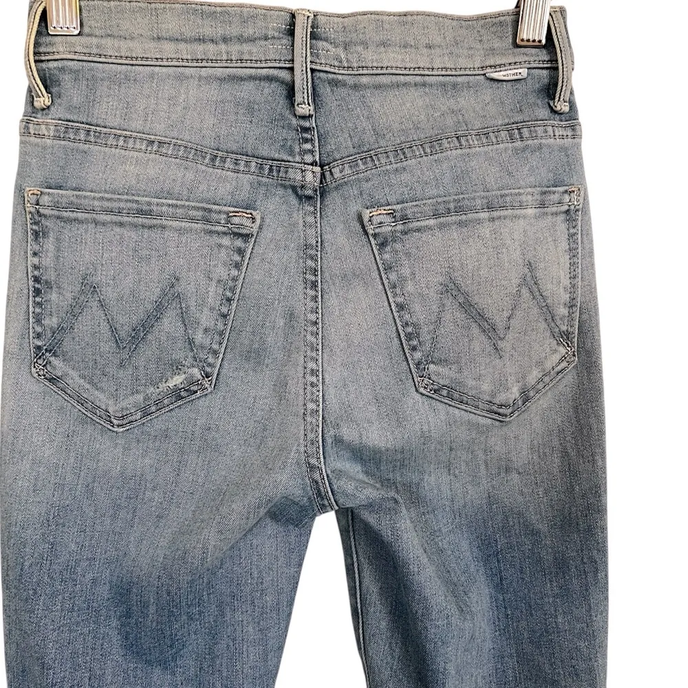 MOTHER The Stunner Ankle Fray Size 24 Hit The Jackpot Light Wash Blue Distressed - Image 3