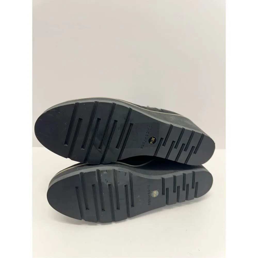 Easy‎ Spirit Boots Size 9.5 Black Suede Jayda Wedges Ankle Booties - Image 10