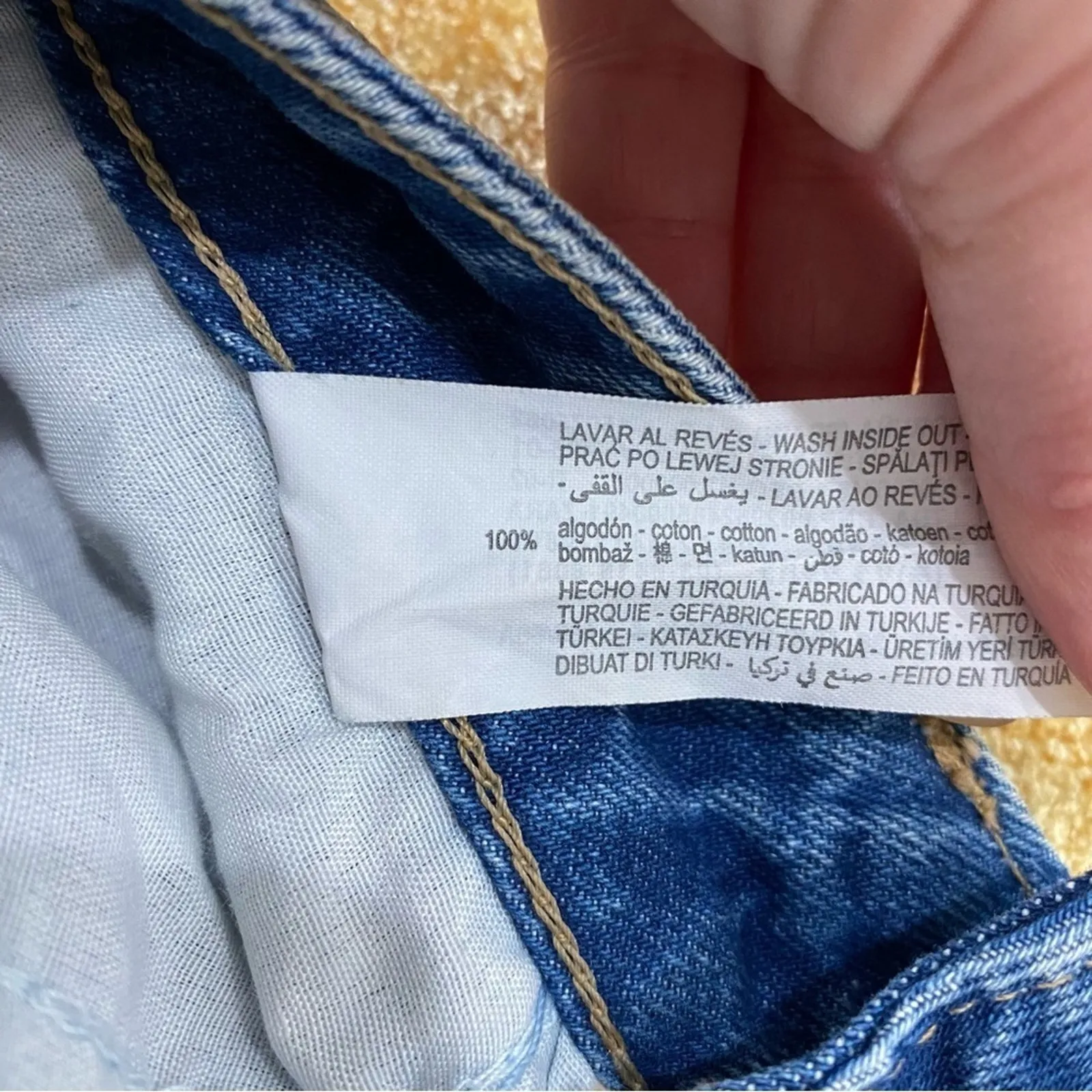 Zara High Rise Straight Leg Ripped Jeans Size 4 100% Cotton Mom Fit Cropped - Image 10