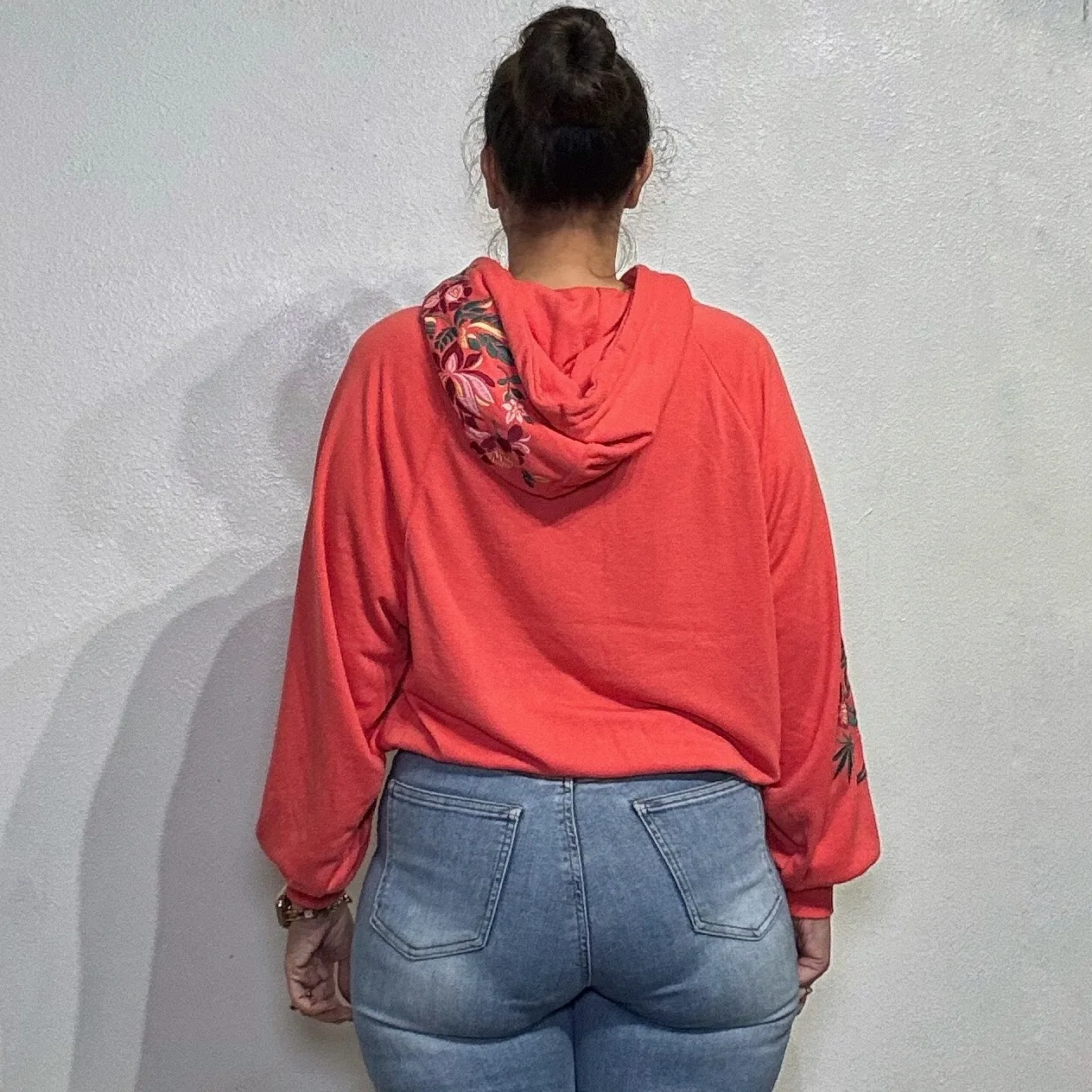 Wildfox Red Embroidered Rose Pullover Hoodie Sz S NWOT - Image 11