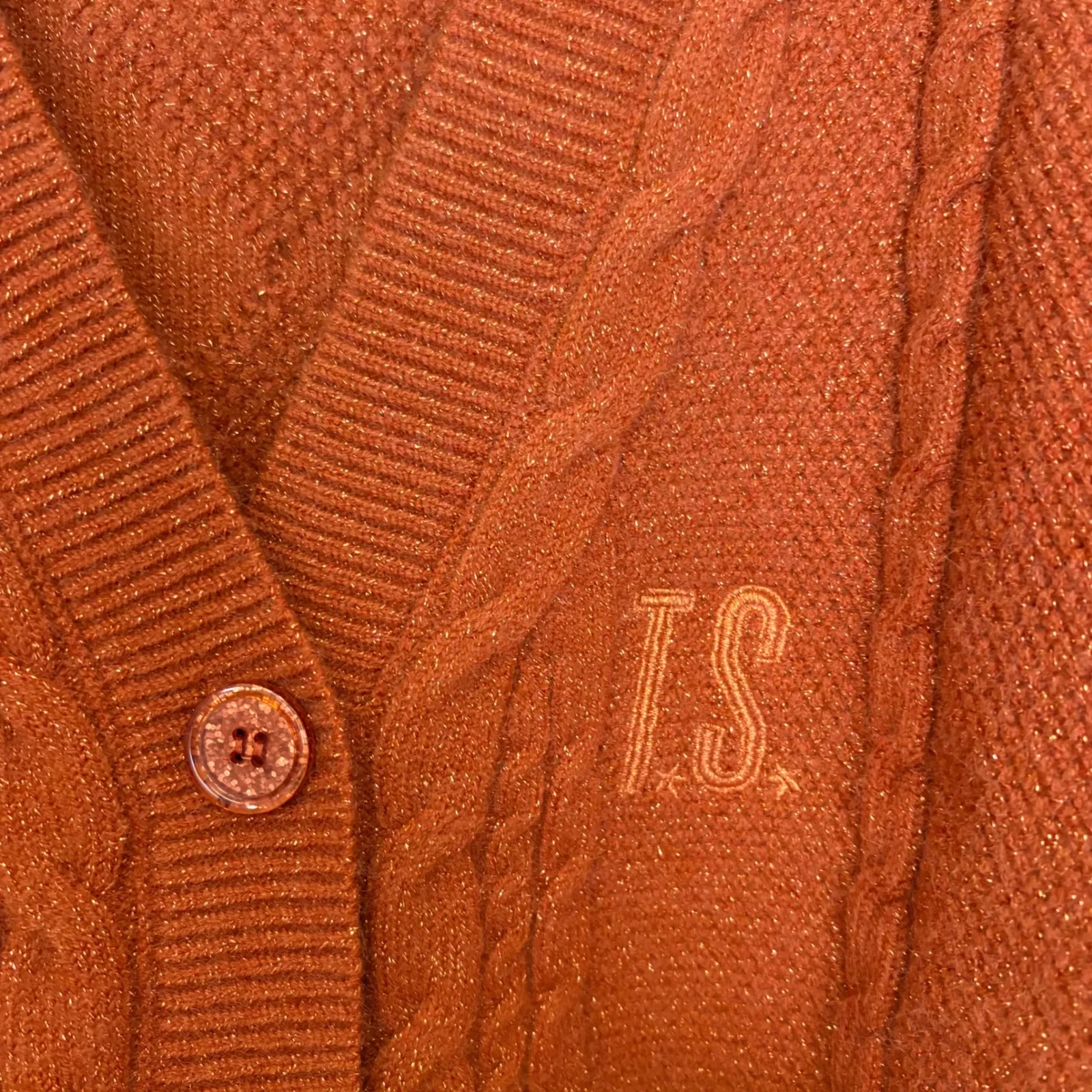 Taylor Swift The Life Of A Showgirl Cable Knit Cardigan M/L Rust Indie Folk - Image 5