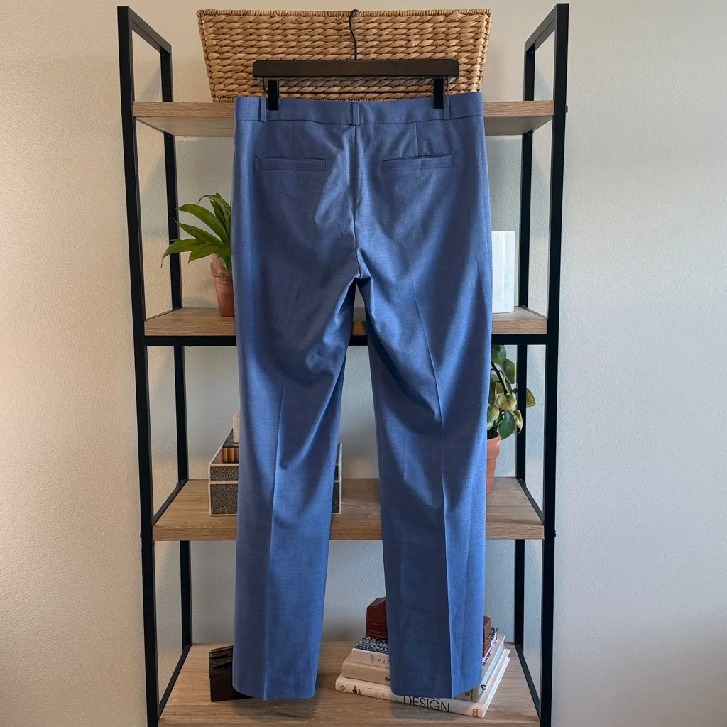 Banana Republic Logan Stretch Wool Mid-Rise Blue Woven Dress Pant Trouser, 10 - Image 4