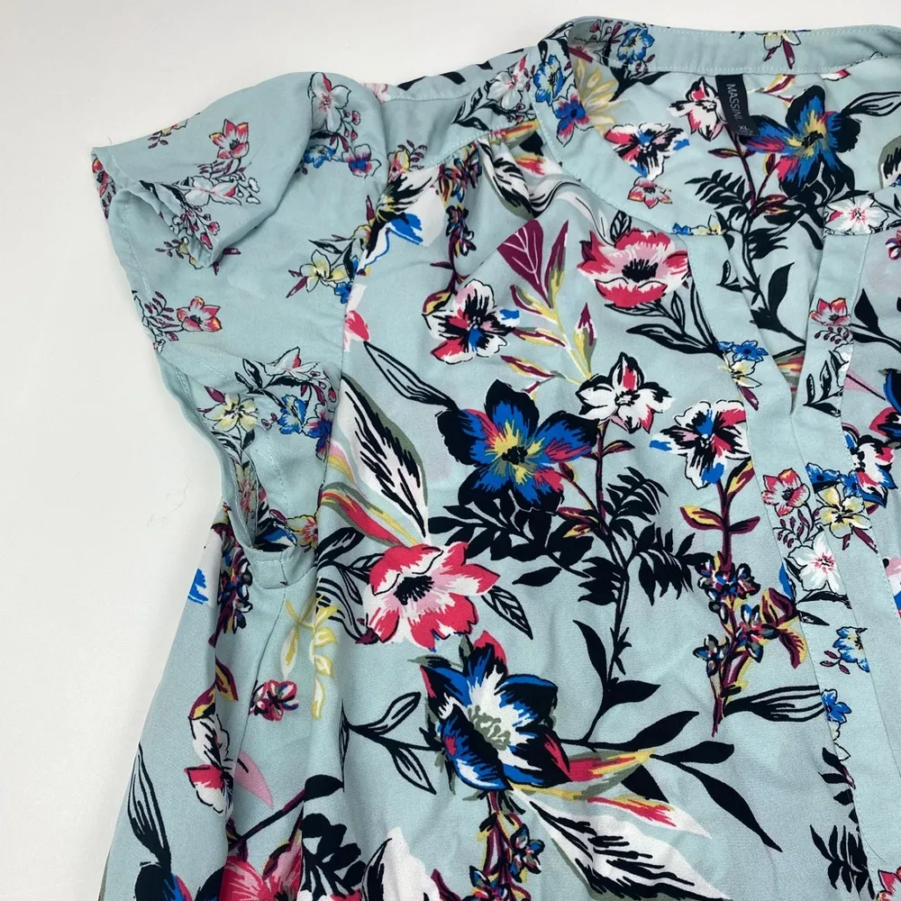 Massini Blue Multicolor Floral Print Dress Size XL Women’s - Image 5