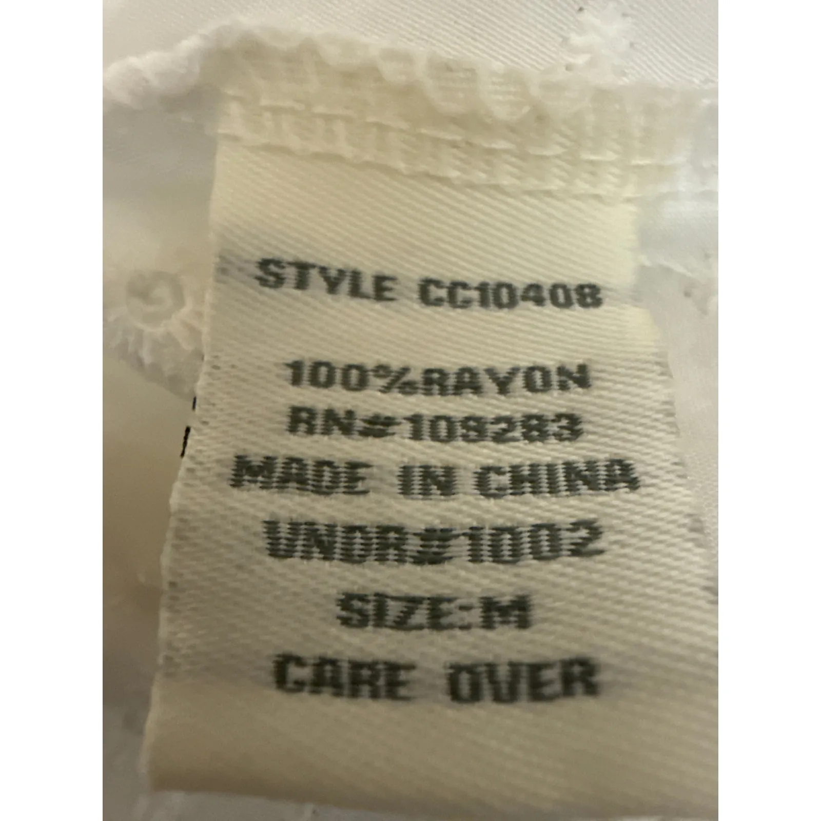 Ocean Drive White Sleeveless V Neck Ruffle Tiered Embroidery Peplum Blouse Top M - Image 4