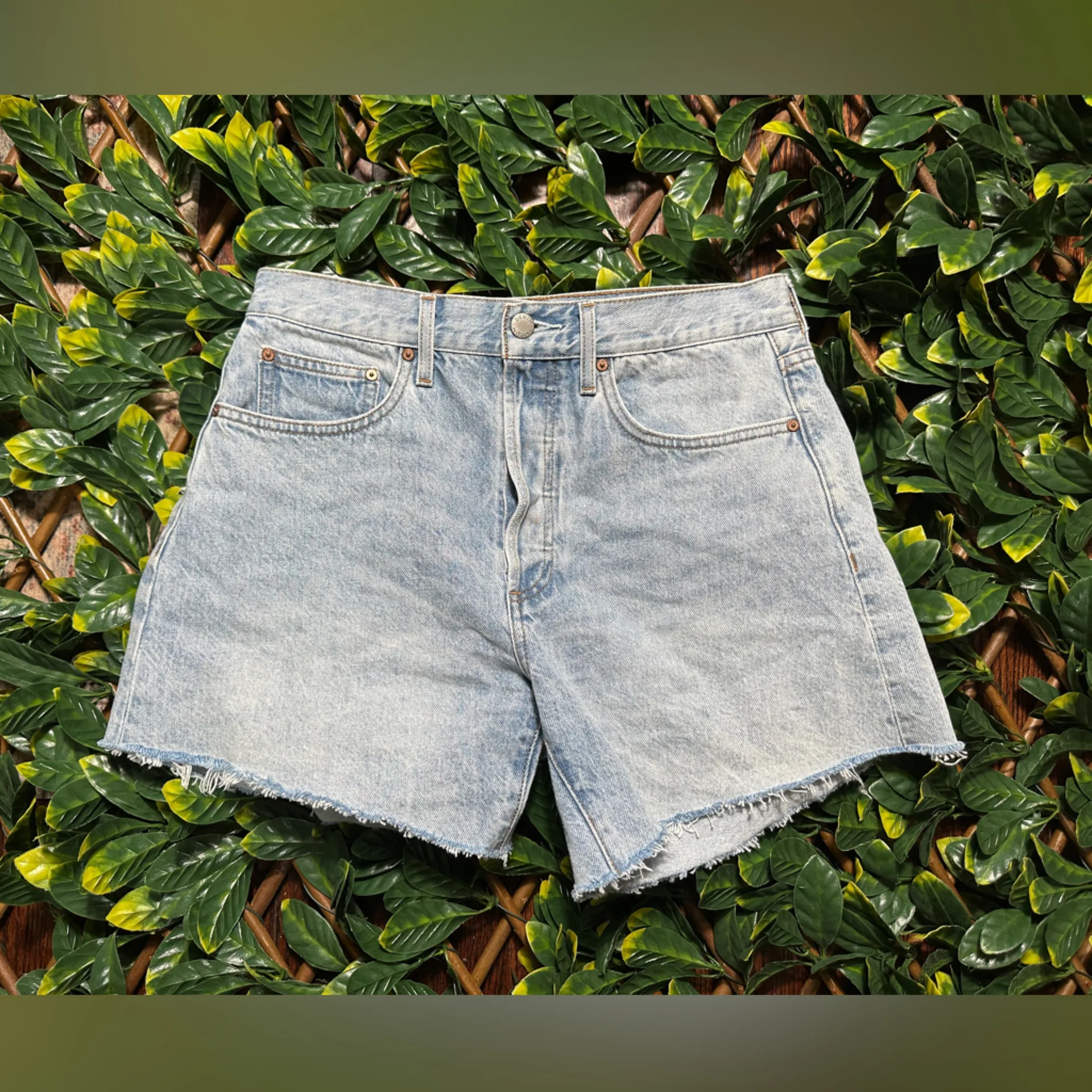 Aritzia DENIM FORUM The Ex-BF Hi Mid-Thigh Denim Short Size 27 - Image 4