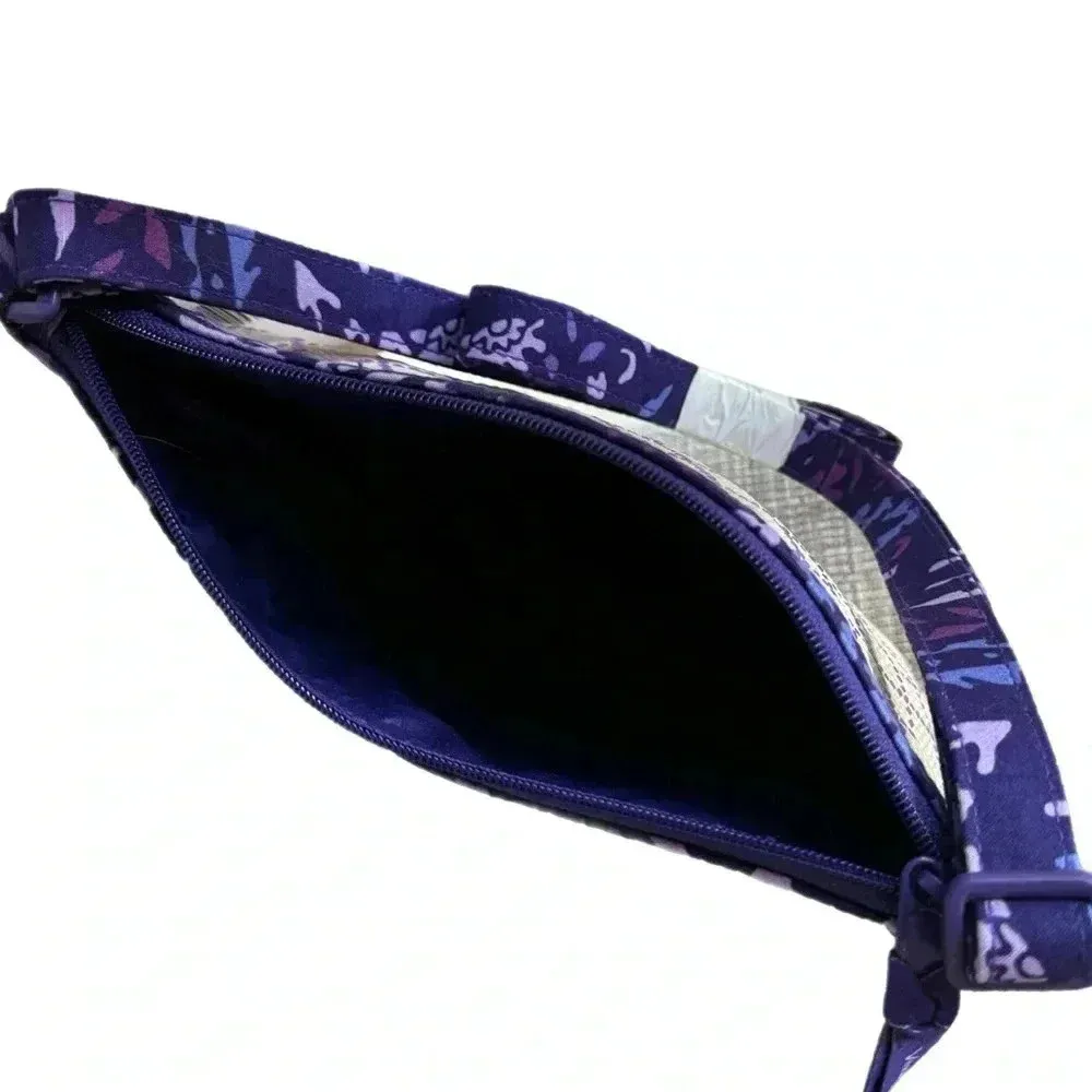 NWT Vera Bradley Beach Crossbody Bag Tropical Tapestry Beige Paisley Amethyst - Image 8