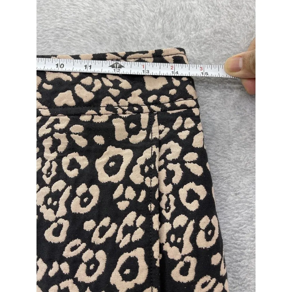 LOFT Ann Taylor Women's A Line Skirt Printed Textured Size 4 Cotton blend Animal - Image 10