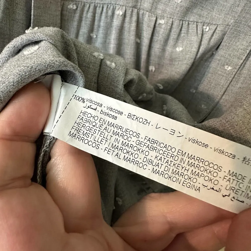 Zara Gray Dot Dress Size Medium Limited Edition - Image 8