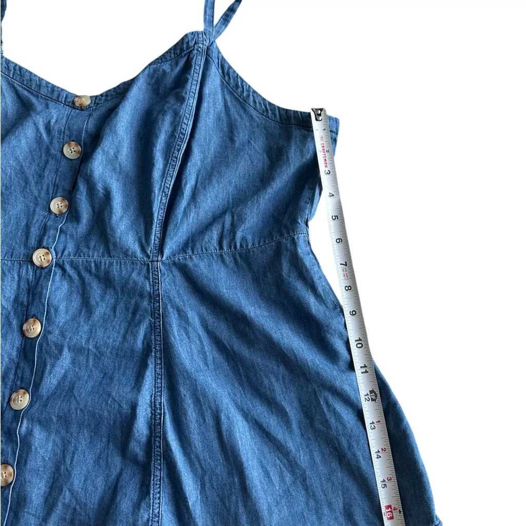 Torrid Blue Chambray Button Front Fit & Flare Cami Size 3X Cotton Denim Tank Top - Image 3