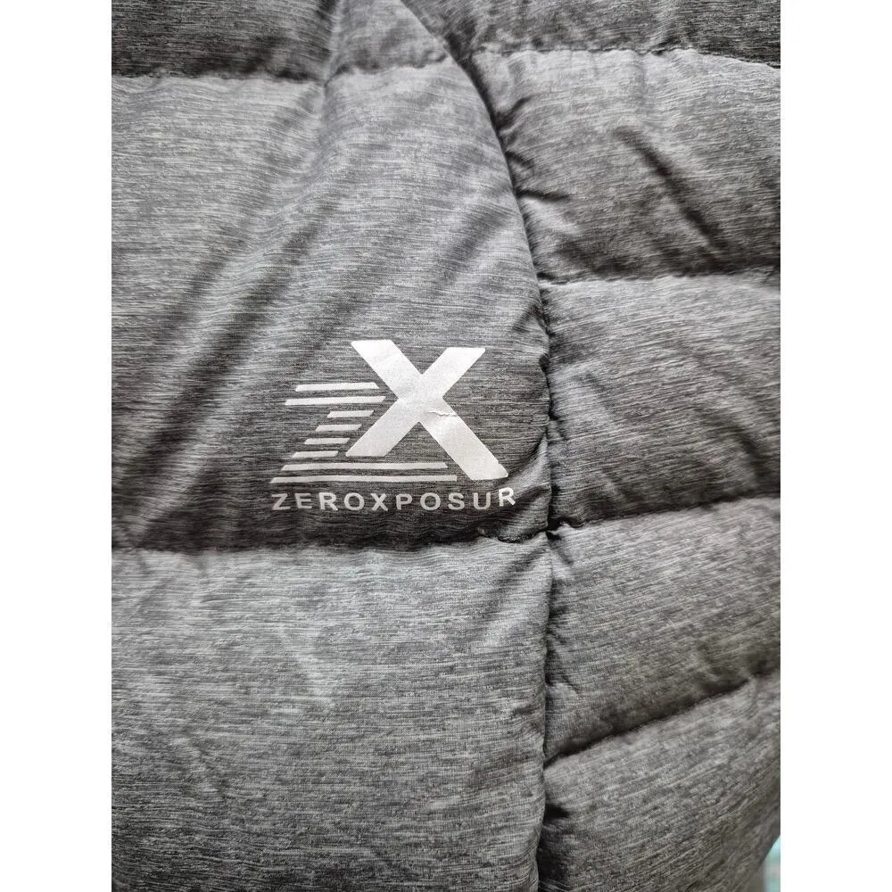 Zeroxposur Down Filled Puffer Vest Gray Nylon Blend Hot Pink Lining Women M/L - Image 4