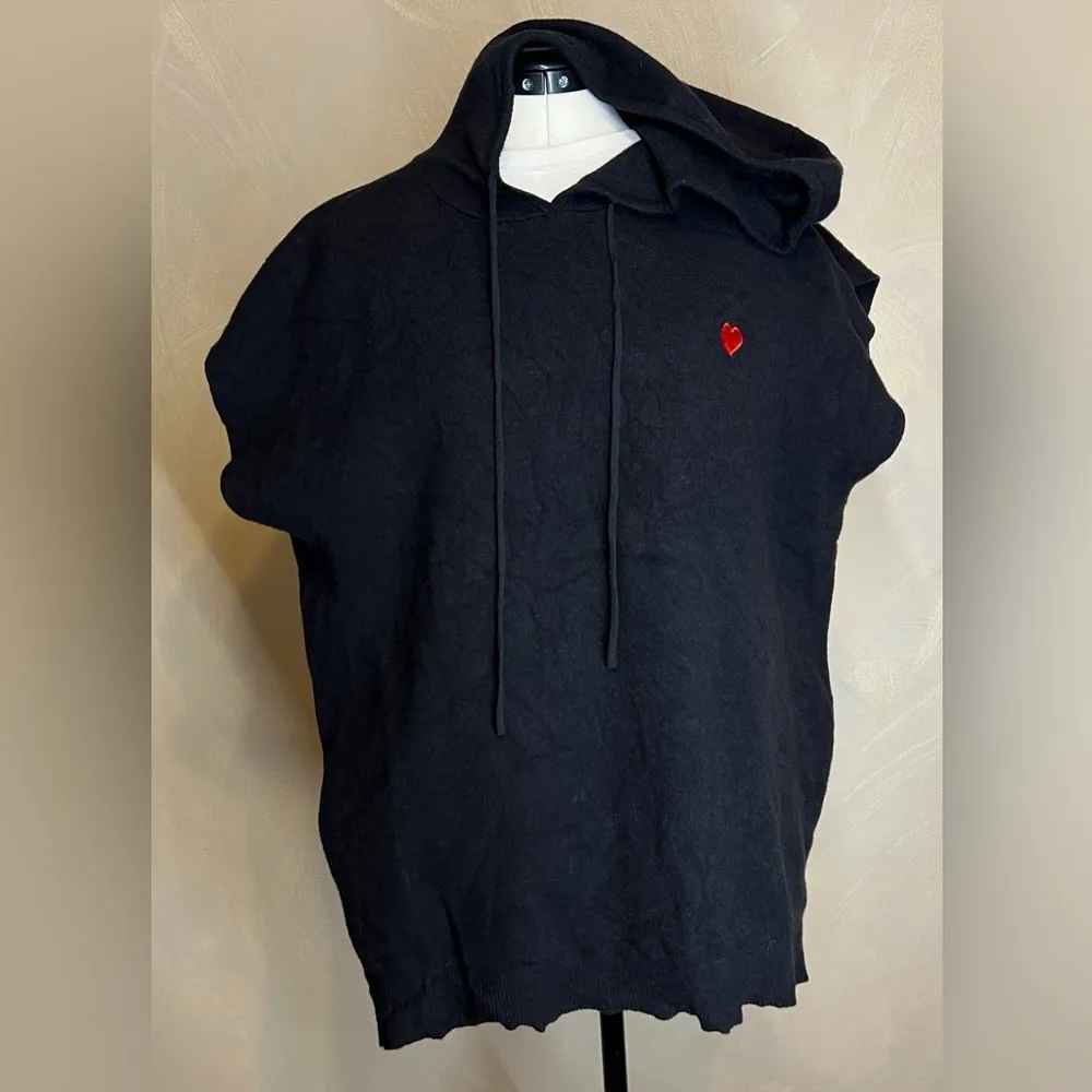 Yummyyoung Women Black Mini Heart Sleeveless minimalist Sweater Hoodie Vest|SZ:L Size L - Image 16