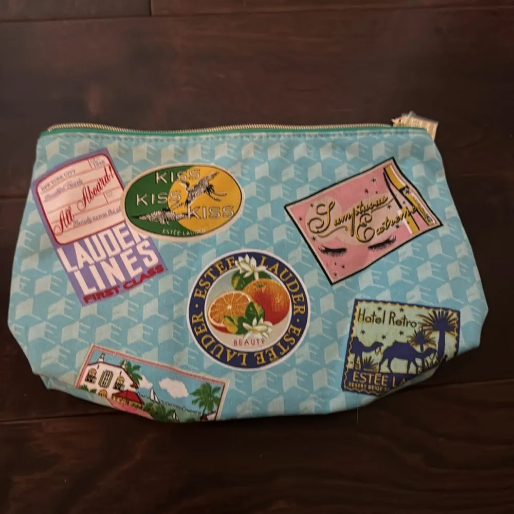 Estee Lauded Postage Travel Stamp Cosmetic Bag - Image 2