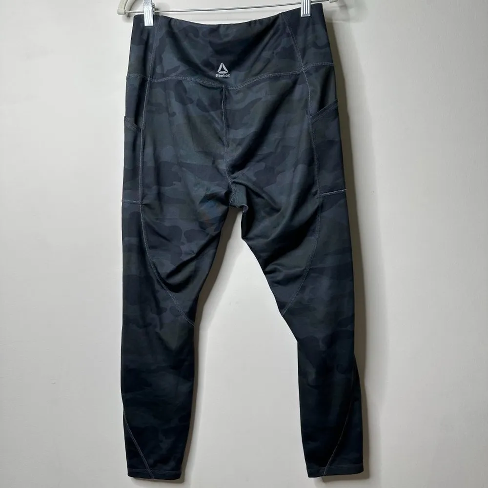 Reebok Multicolor Camo Print Athletic Leggings Women's Large - Image 3