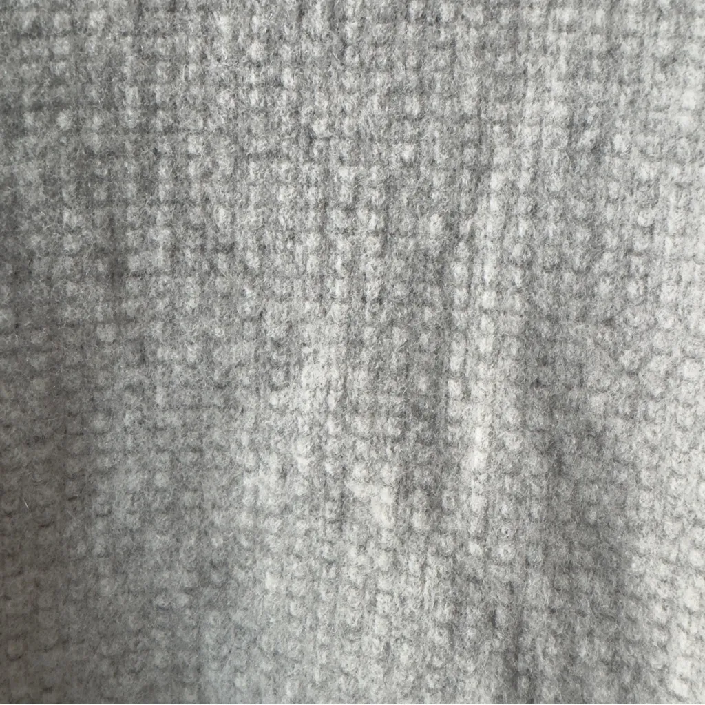 Madewell 100% Merino Wool Light Gray Crew Neck Sweater 3/4 Sleeve Grid Knit - Image 10