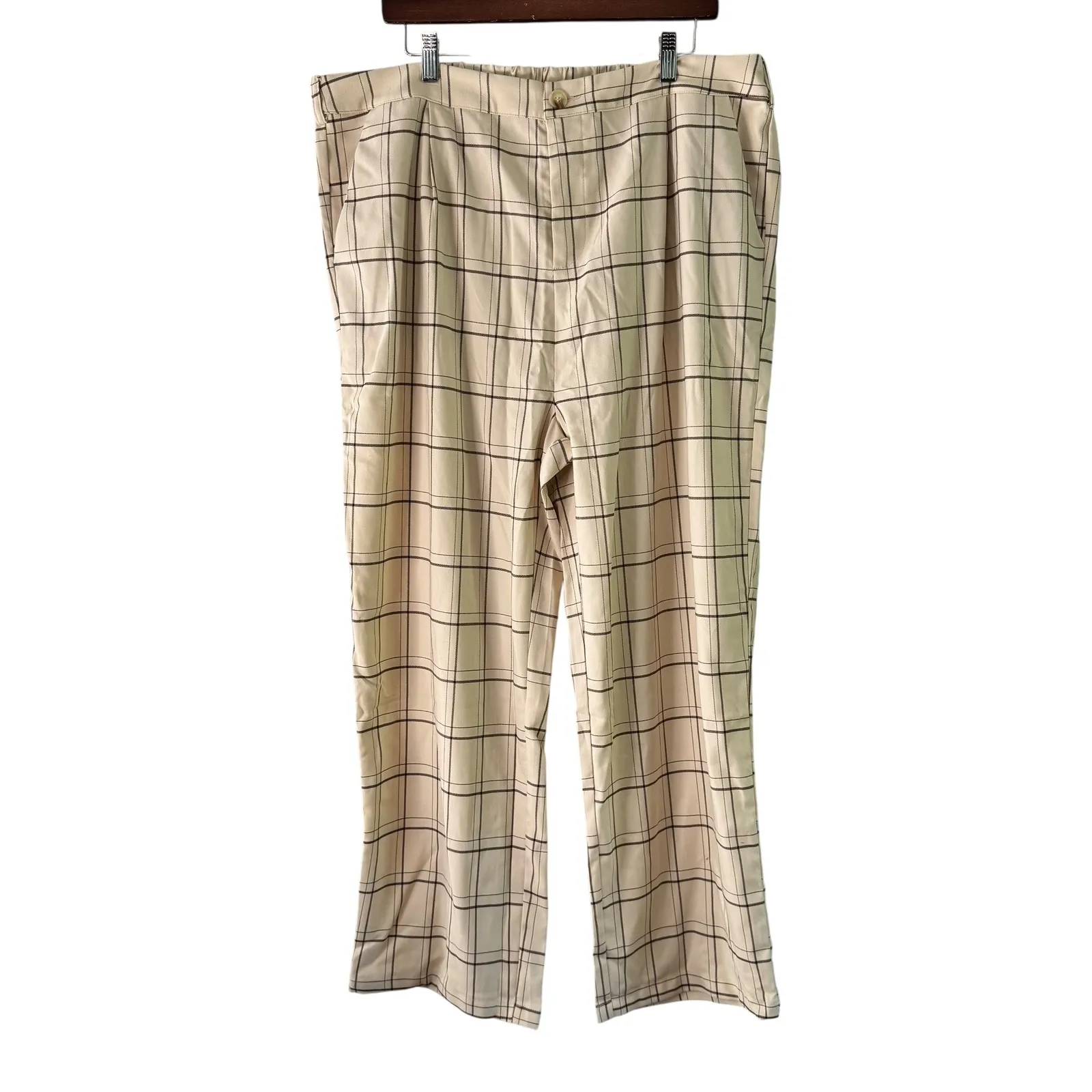 Allegra K Plaid Pants High‎ Waist Stretch Career Casual Trousers XXL - Image 8
