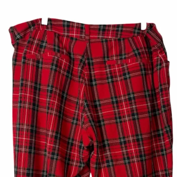 Old Navy High Rise Pixie Skinny Ankle Pants Red Holiday Plaid Women’s Size 22 - Image 9
