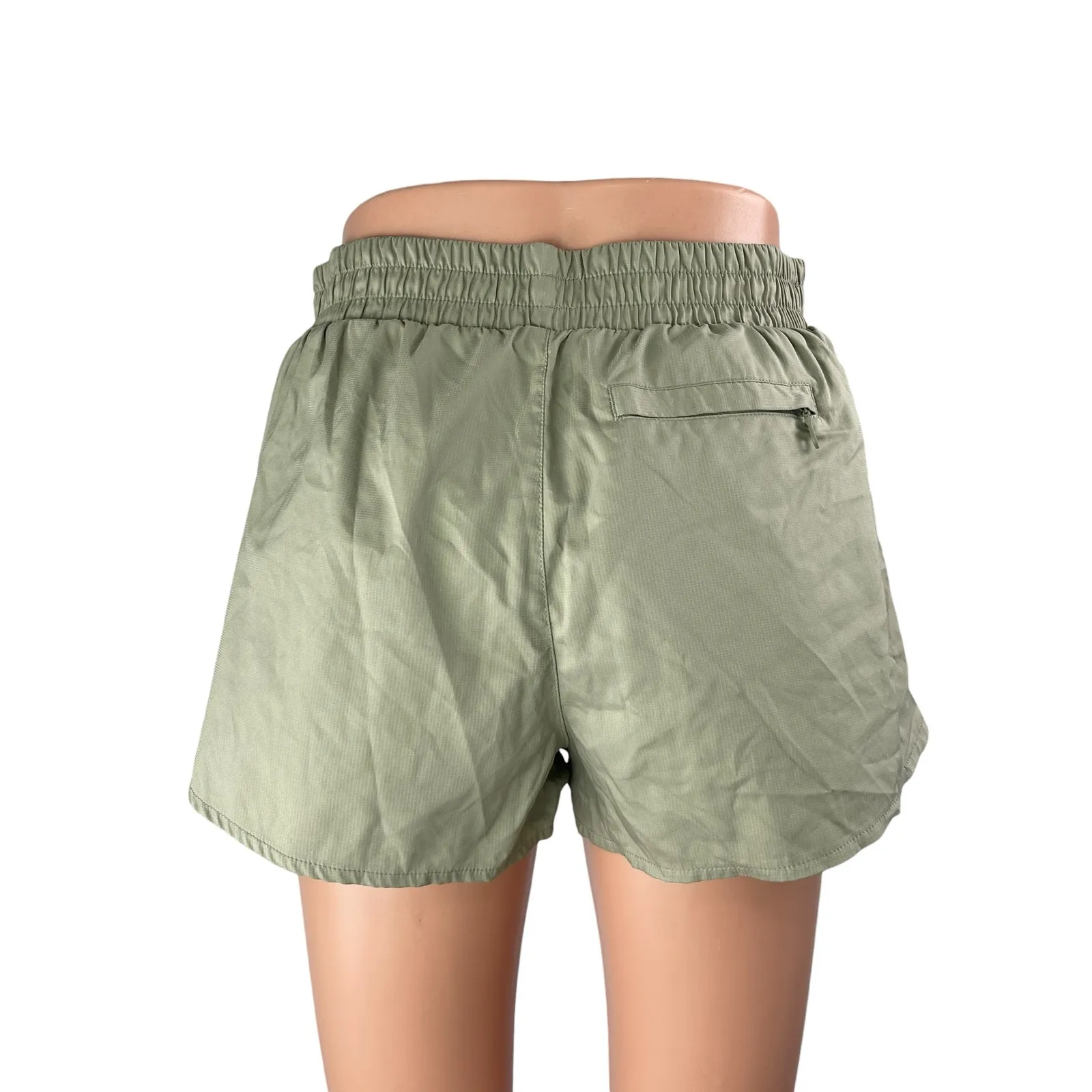 Girlfriend Collective Green High Rise Elastic Waist Activewear Mini Shorts Sz S - Image 3