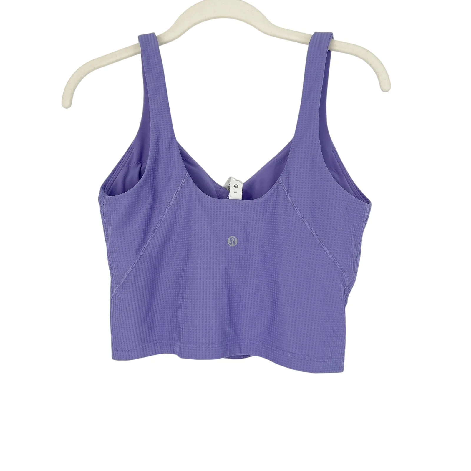 Lululemon Scoop Neck Yoga Tank Top Grid Dark Lavender Size 10 Yoga Pilates - Image 3