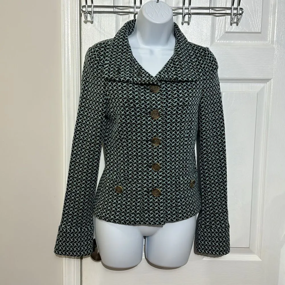 Diane von Firstenberg fitted knit sweater belt jacket size 4 - Image 5