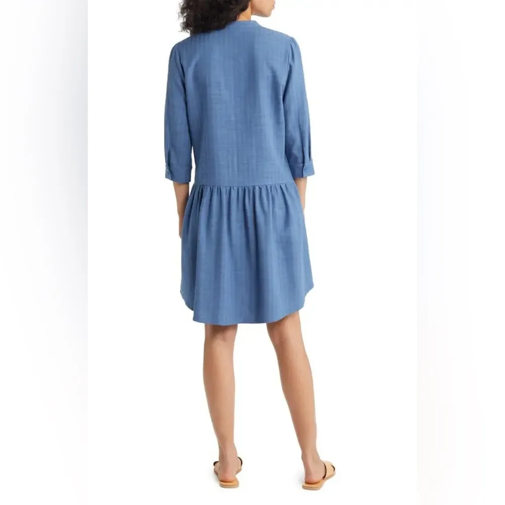 Caslon Pocket Front Drop Waist Dress in Blue Moonlight, Size XXL NEW w/o Tag - Image 4