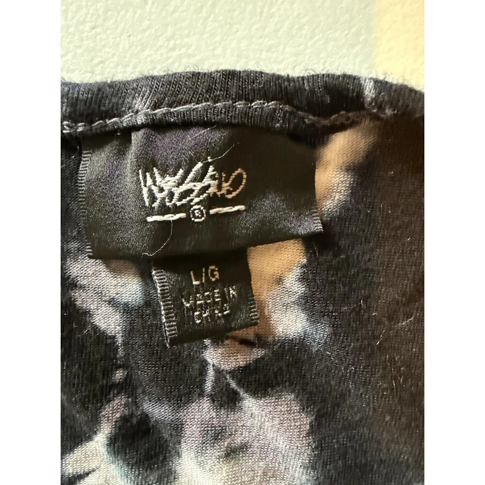 Mossimo Black Tie Dye Graphic Sleeveless dress with exposed back zipper Sz L Size L - Image 3
