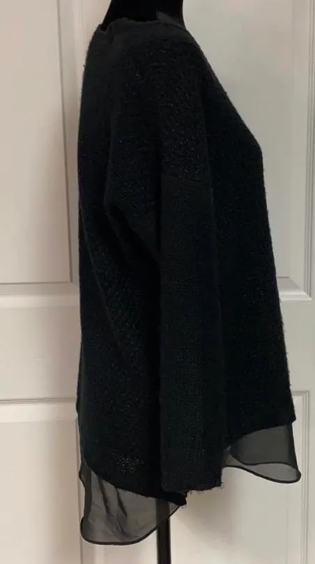 Blk OS longsleeves sweater w/sheer M - Image 3