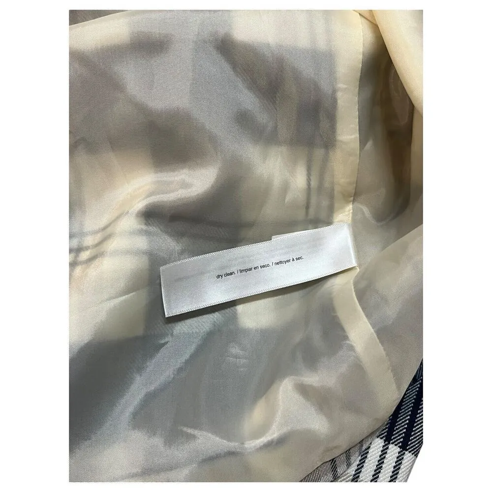 Eloquii Blazer Womens 14 Plaid Long Strong Shoulder One Button Career Blue - Image 9