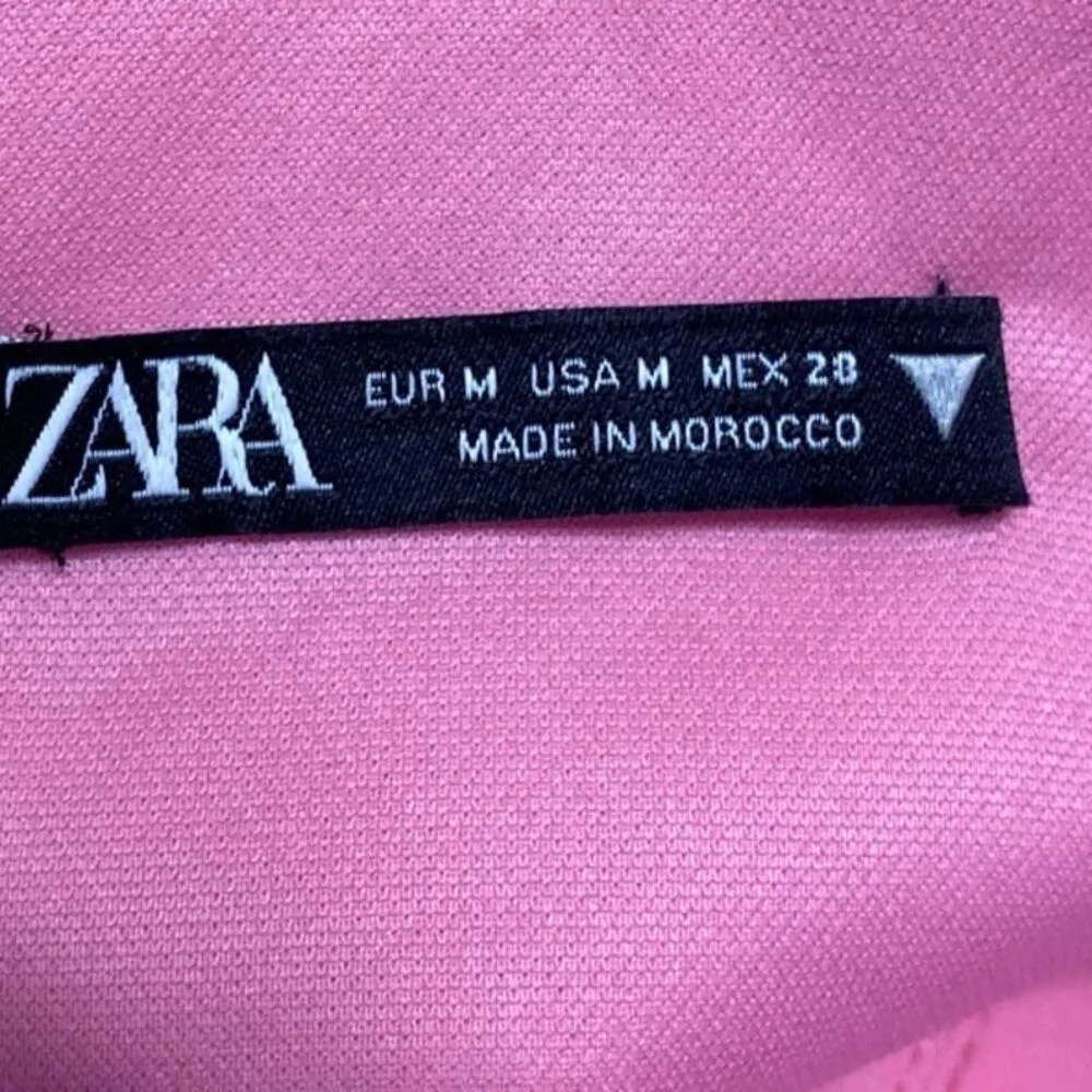 Zara Women's Pink Sleeveless Strapless Tube Bandeau Cutout Blouse Top Size M - Image 3