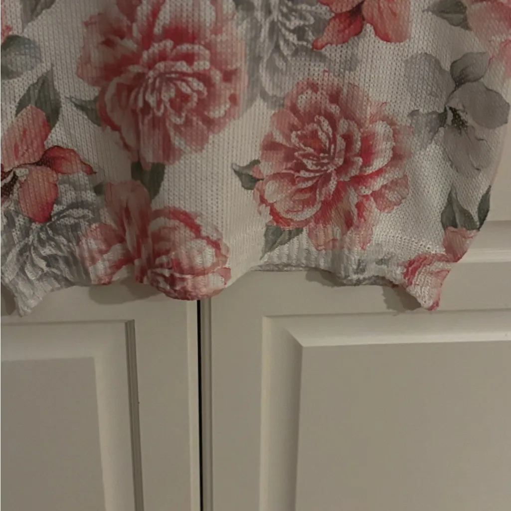 Luisa Ricci‎ Floral Knit Top Style# 3355 Made In Italy Size mediumm White Size M - Image 4