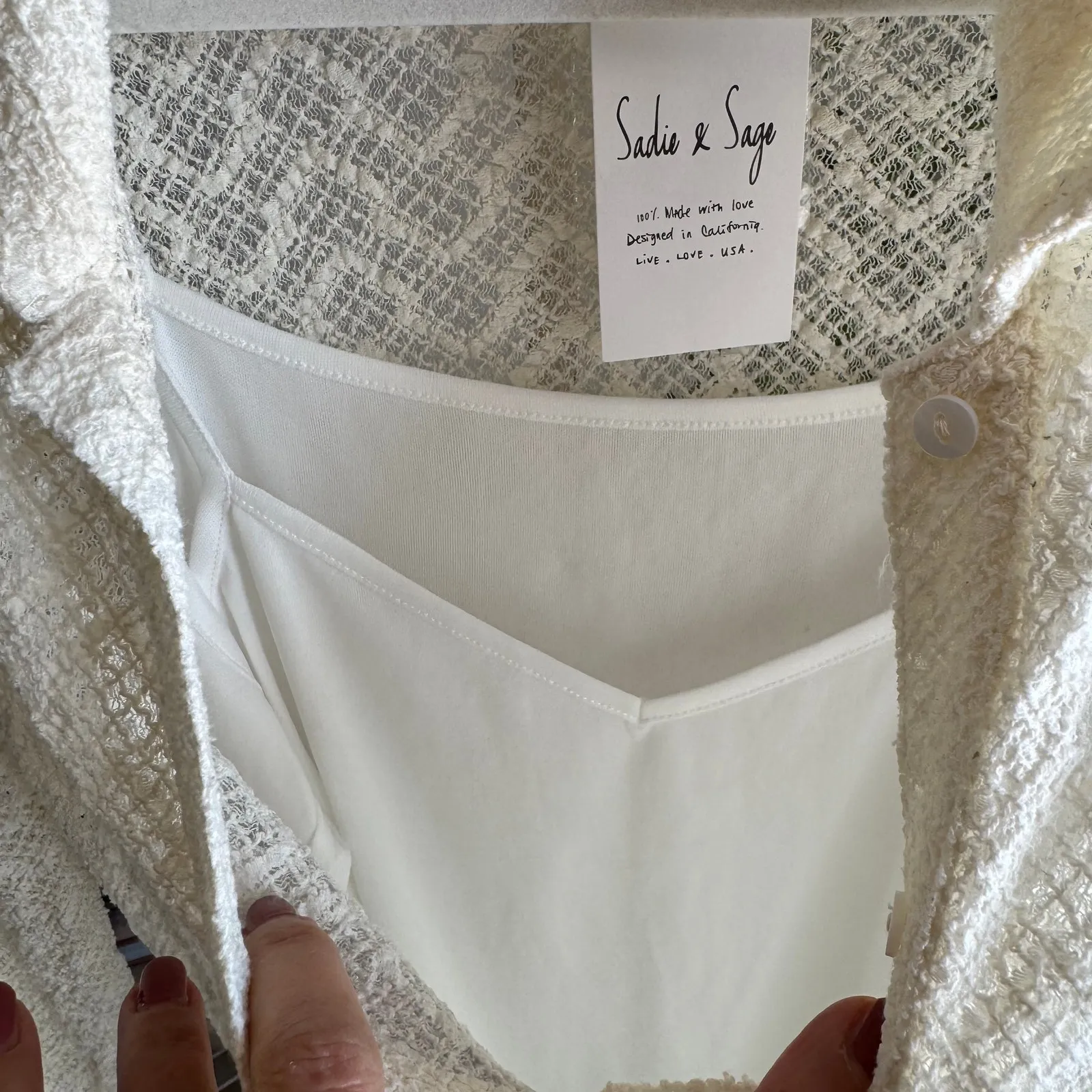 Sadie & Sage Textured Button Front Collared Dress Size M Size M - Image 4