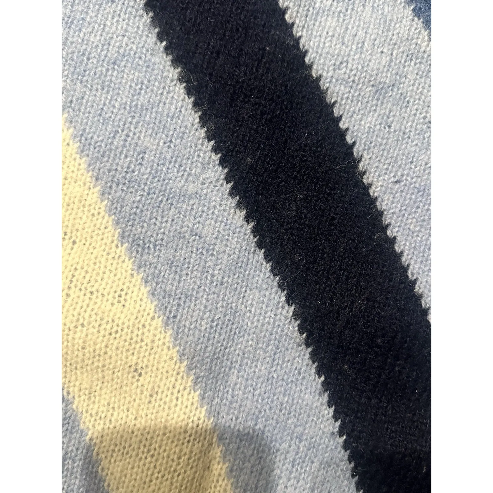 Vintage Maison De Thierry Scottish Shetland‎ Wool Stripe Womens Sweater 38 Rare Blue Size 4 - Image 3