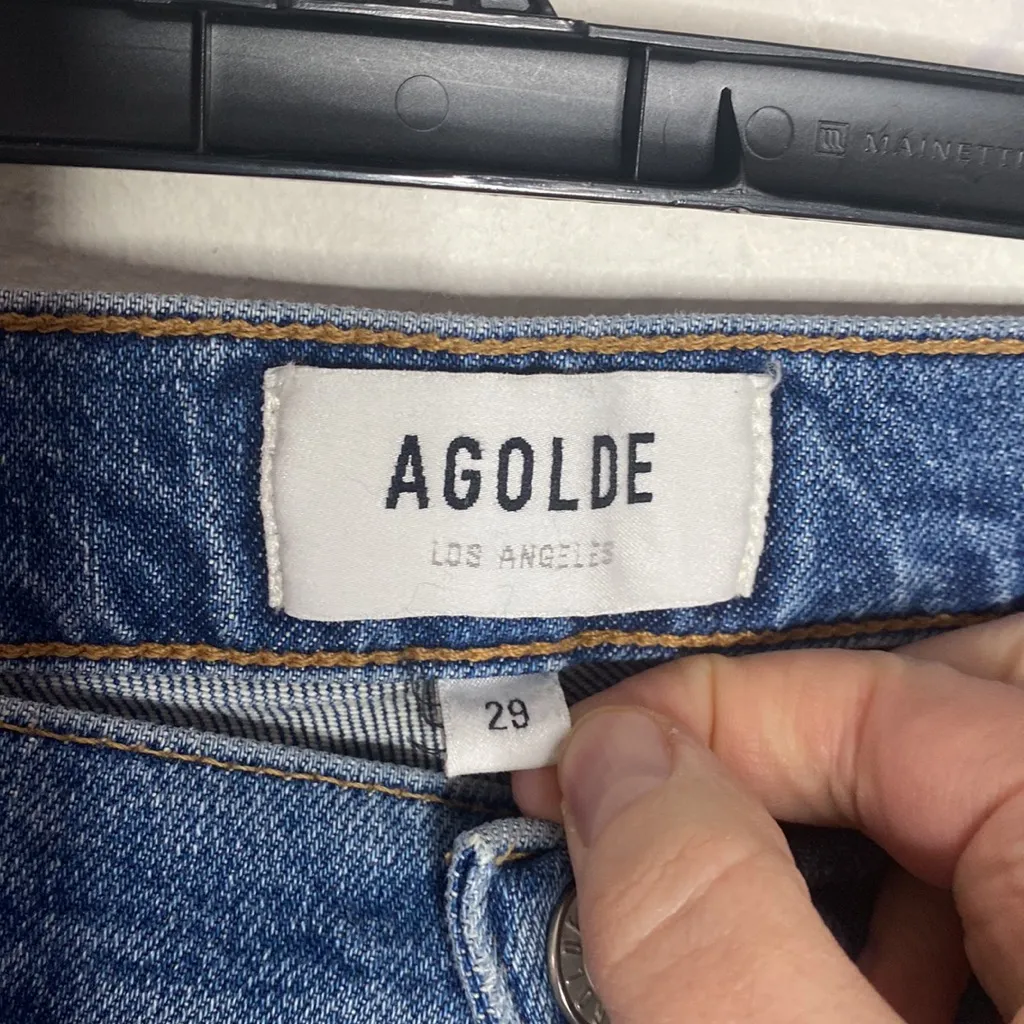 Agolde Nico High Rise Slim Fit Jeans distressed in Cycle wash size 29 - Image 9