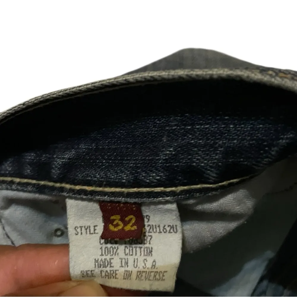 7 FOR ALL MANKIND MADE X THE GREAT CHINA WALL BLUE FLARE WIDE LEG JEANS BOOTCUT Black Size 32 - Image 7