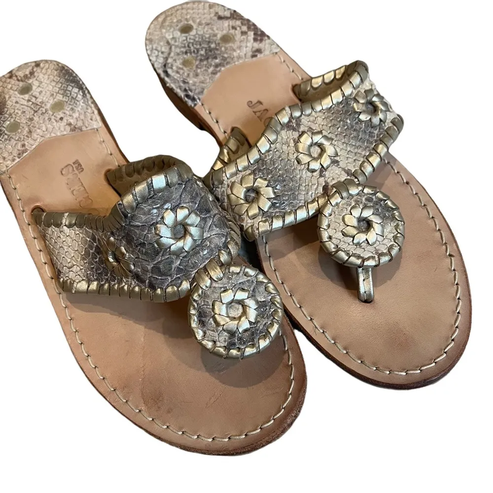 Jack Rogers Palm Beach Snakeskin Thong Sandals - Image 5