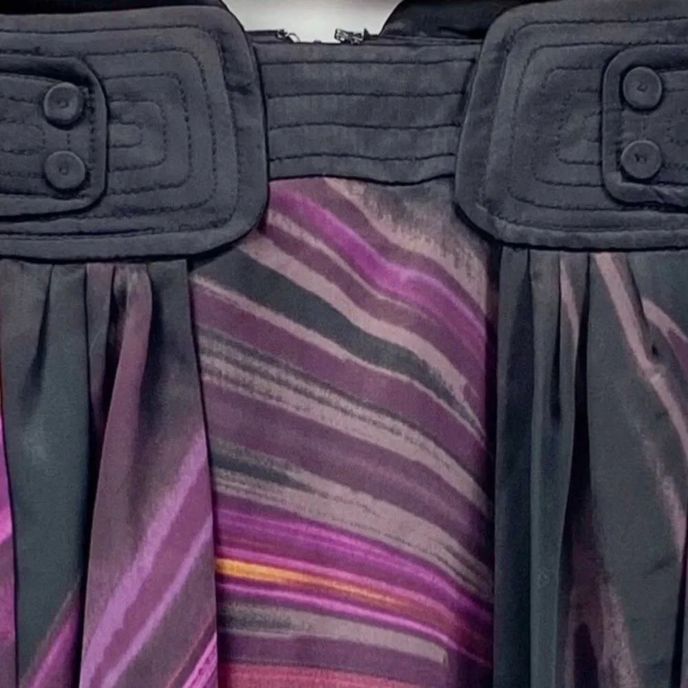 Worthington  Satin Skirt Womens 12 Black Graffiti Whimsigoth Witchy Fairy Grunge - Image 3