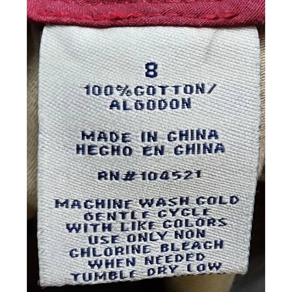 Caribbean Joe Classic Khaki Cotton Cargo Pants Straight Leg Work Wear Size 8 - Image 3