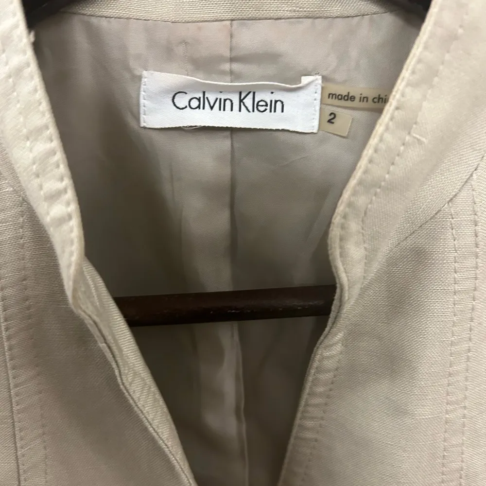 CALVIN KLEIN Women's Beige Button-Down Dress size 2 sexy business pleasure comfy - Image 8