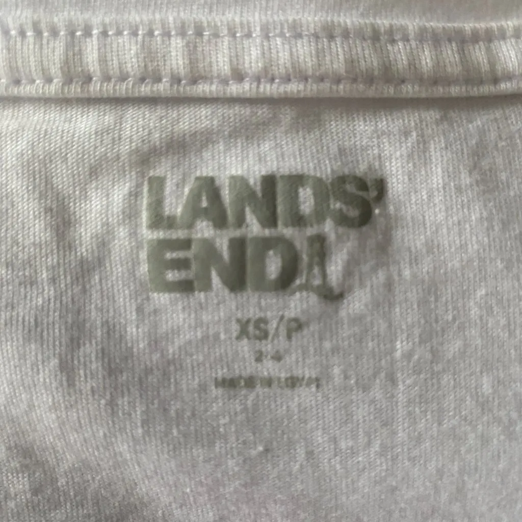 Lands End women's XS 2-4 casual white stretchy tank top cami round neckline - Image 6