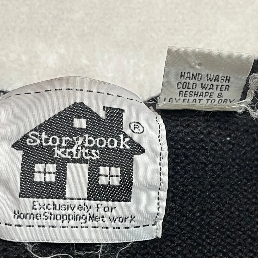 Vintage Storybook Knits‎ Tiger Stripe Cardigan Sweater Women's Large Black FLAW - Image 11