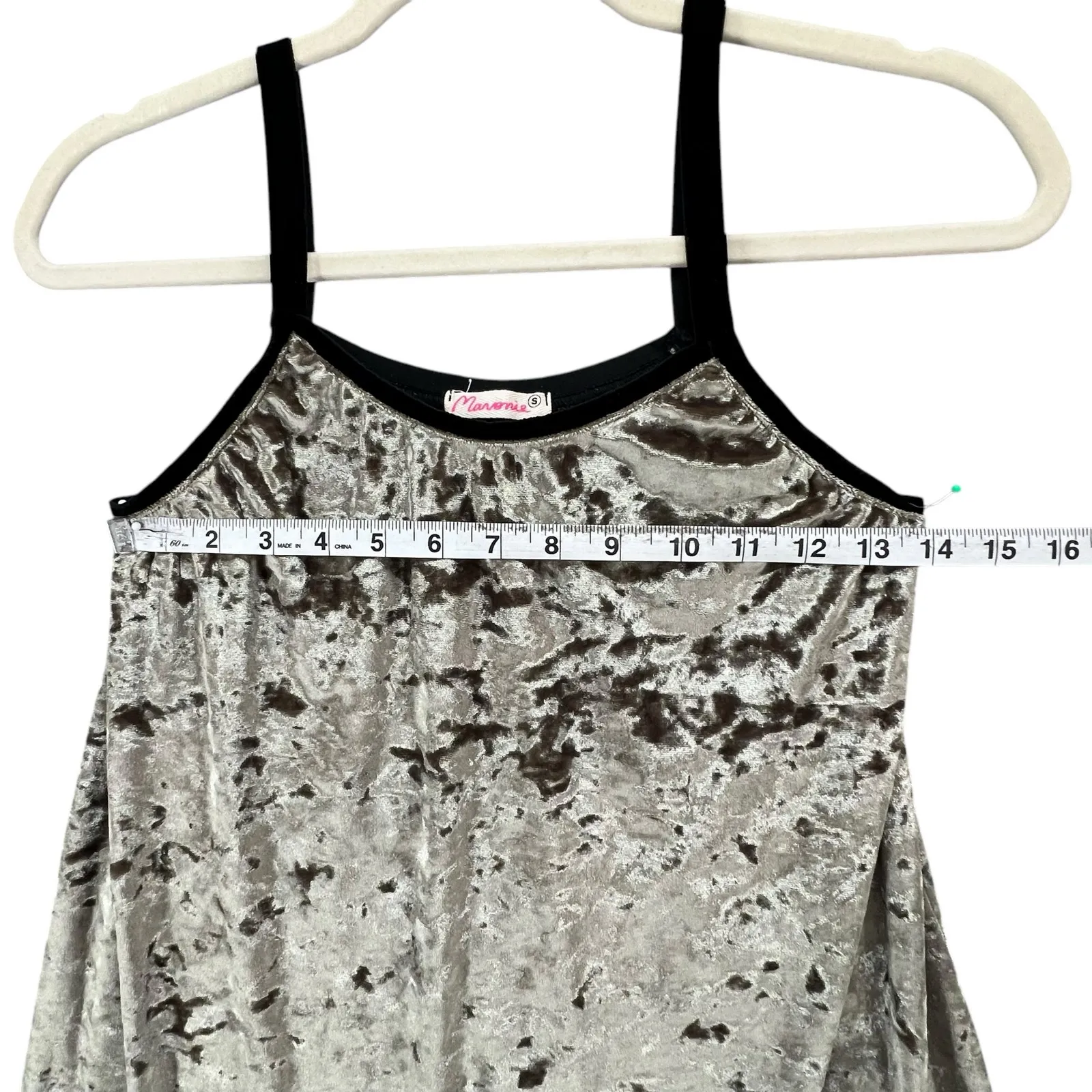 Anthropologie Maronie Dress Small Crushed Velvet Spaghetti Straps Mini USA Fairy - Image 5