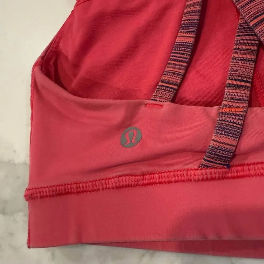 Lululemon Fuchsia Pink Energy Crossback SportsBra Womens Size 4 Running Training - Image 5