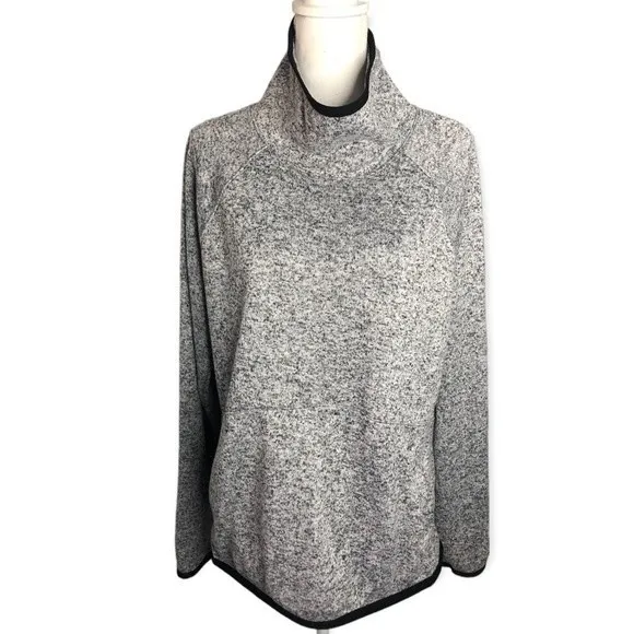 Tek Gear Women’s Fleece Heather Grey Cowl Neck Pullover Sweater - Image 32