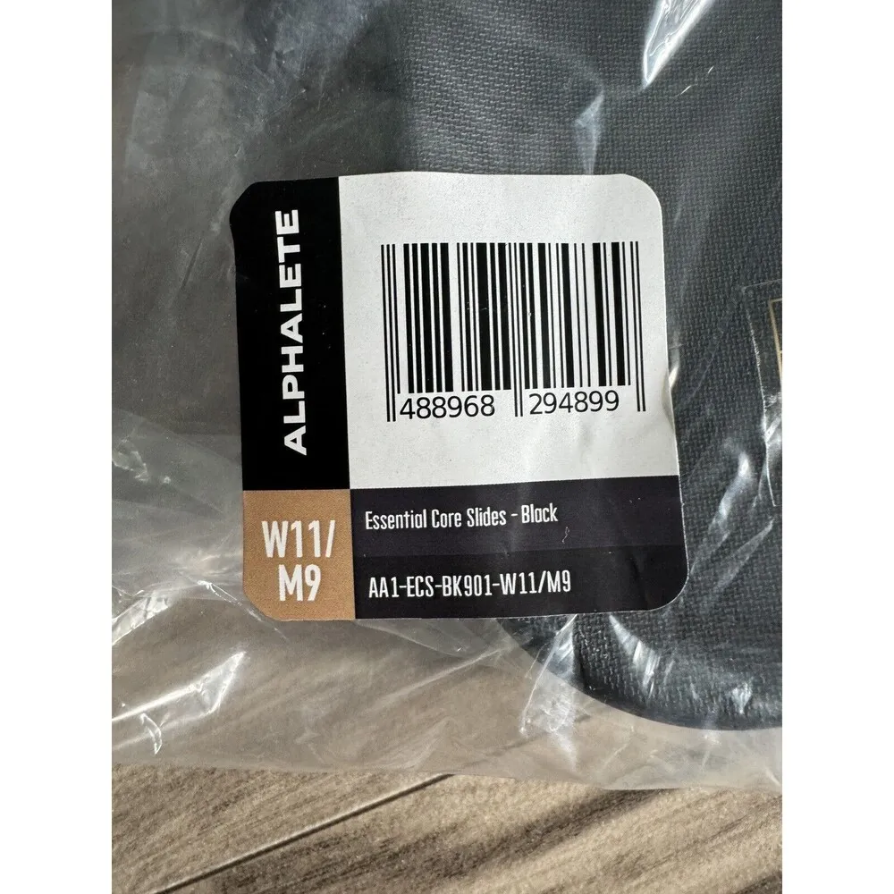 Alphalete Women’s Essential Core Slides Black, Size W11/M9 - Image 6