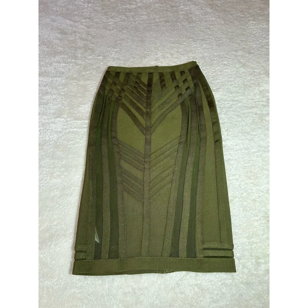 $119 House of CB Anish Khaki‎ Bandage Pencil Skirt Size S - Image 2